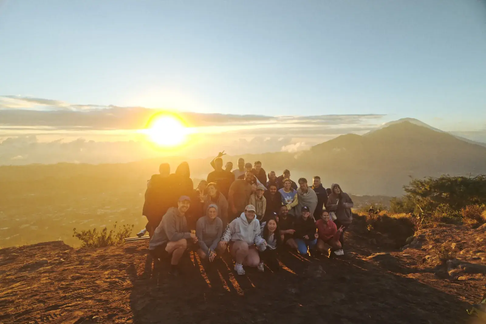 The group at sunrise on Mt Batur