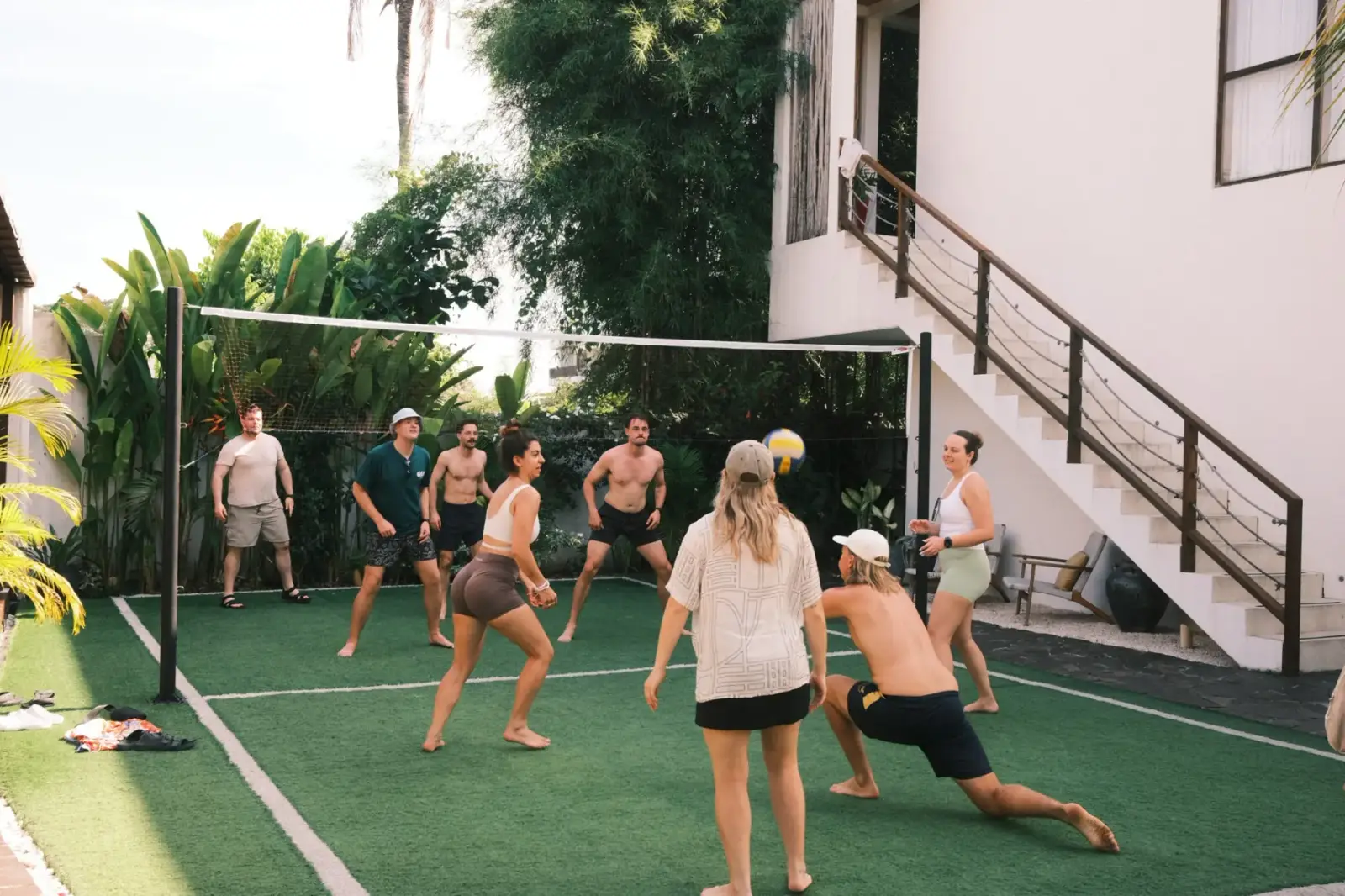 Volleyball on the villa court